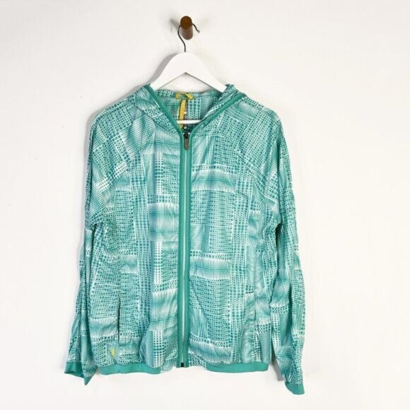 Lole Turquoise Sieve Joy Lightweight Hooded Windbreaker Jacket - Picture 2 of 7